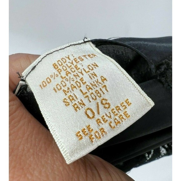 Victoria's Secret Vintage Gold Label O/S One Size Black Satin Lace Kimono Robe - Picture 6 of 6